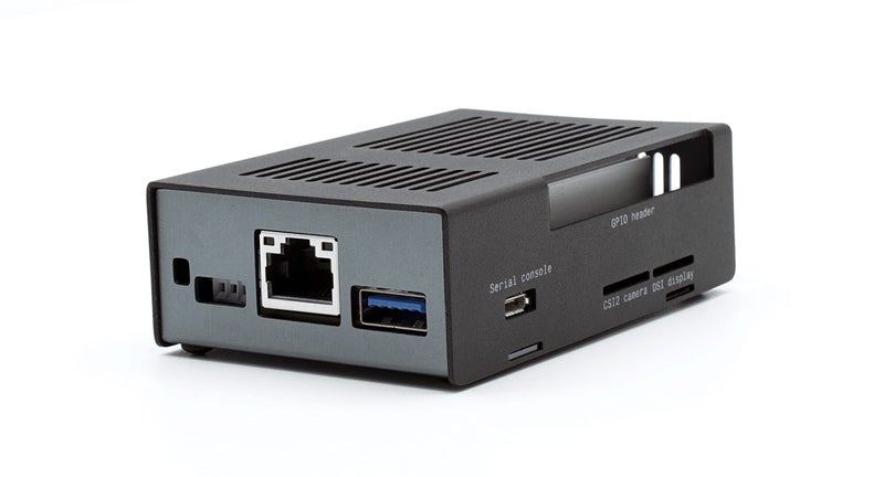 KKSB Cases KKSB Coral Dev Board Case | Black and Grey Aluminum Enclosure with Space for Coral Dev Heatsink Fan - Image 1